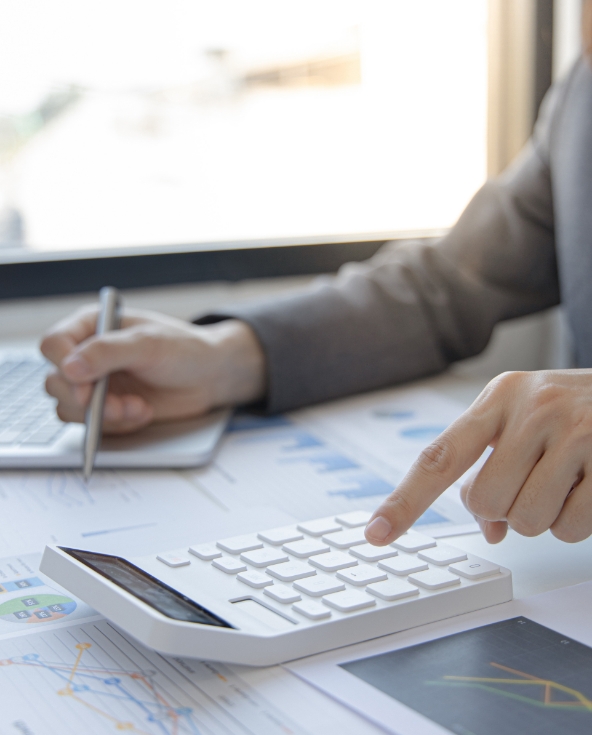 Closeup shot of professional working on financial data